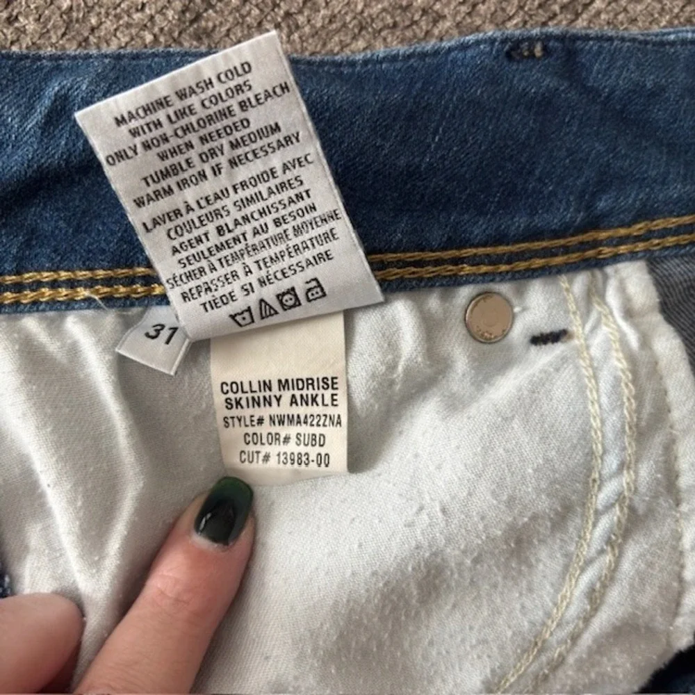 Hudson Collin Skinny Jeans Size 31 Blue Mid Rise Flap Pocket